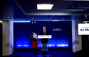 Richard Ferrand 11 mai Conférence de presse QG Emmanuel Macron Forks.fr